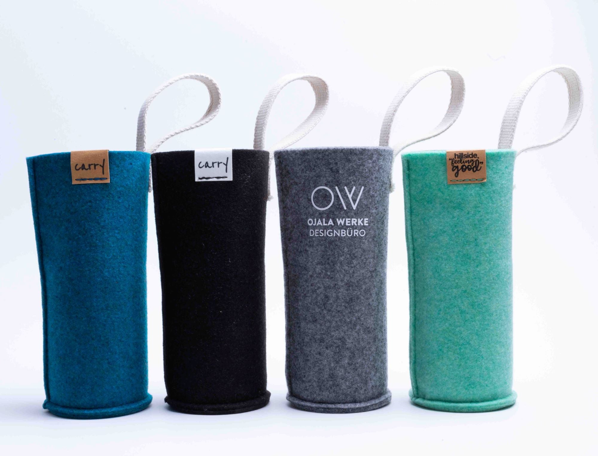 Individuell gestaltete CARRY Sleeves in unterschiedlichen Farben und mit Druck