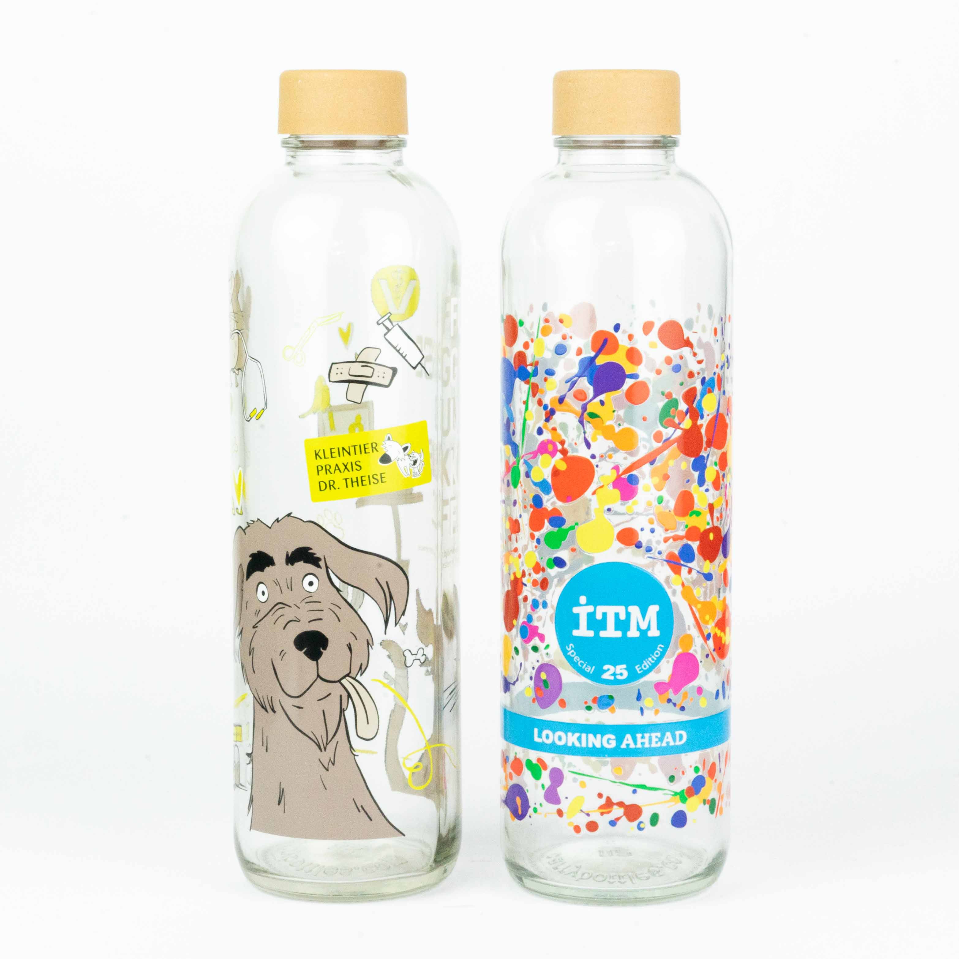 1000ml Glasflaschen – Referenzprojekte für personalisierte Trinkflaschen von Carrybottles