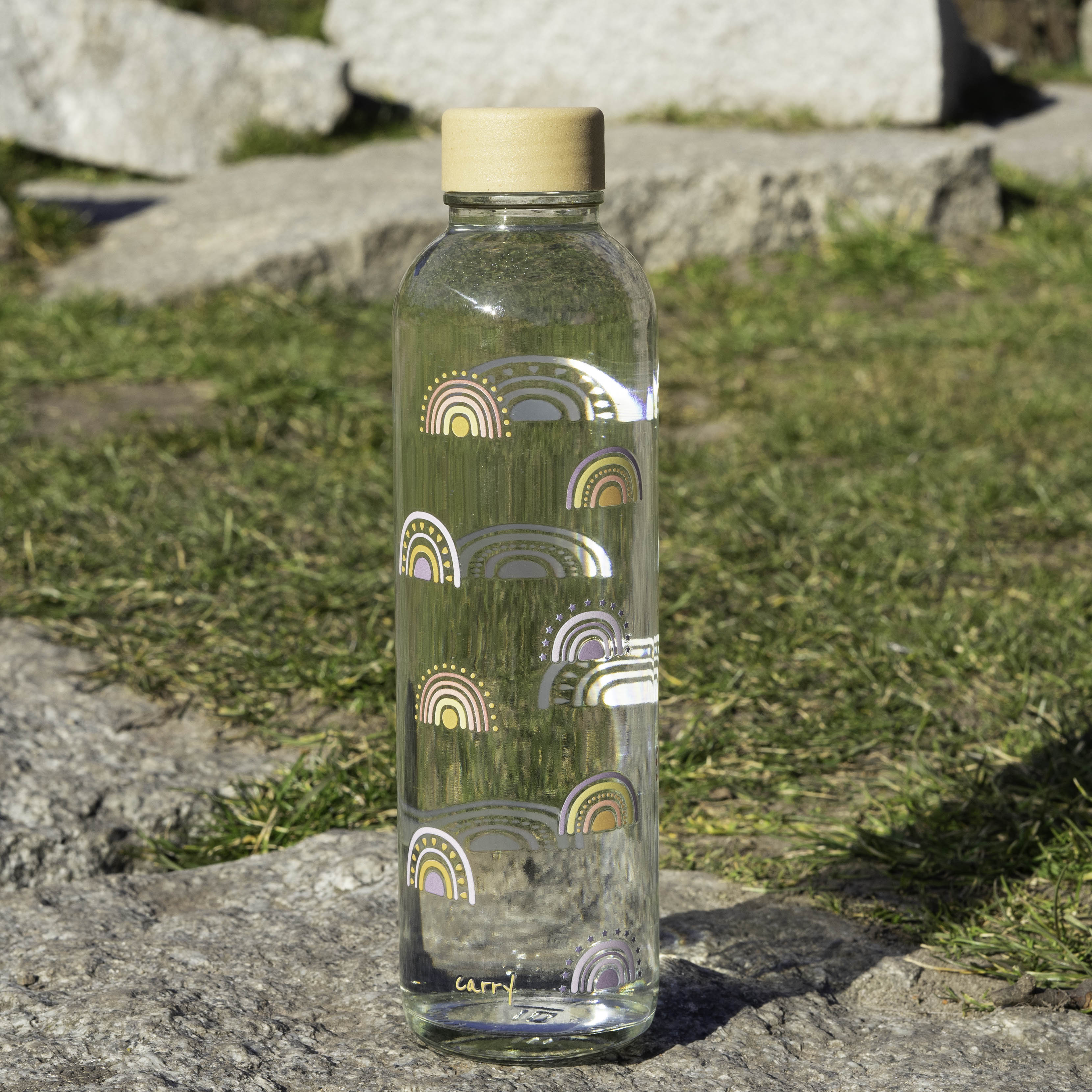 BOHO RAINBOW 0.7L glas drinking bottle