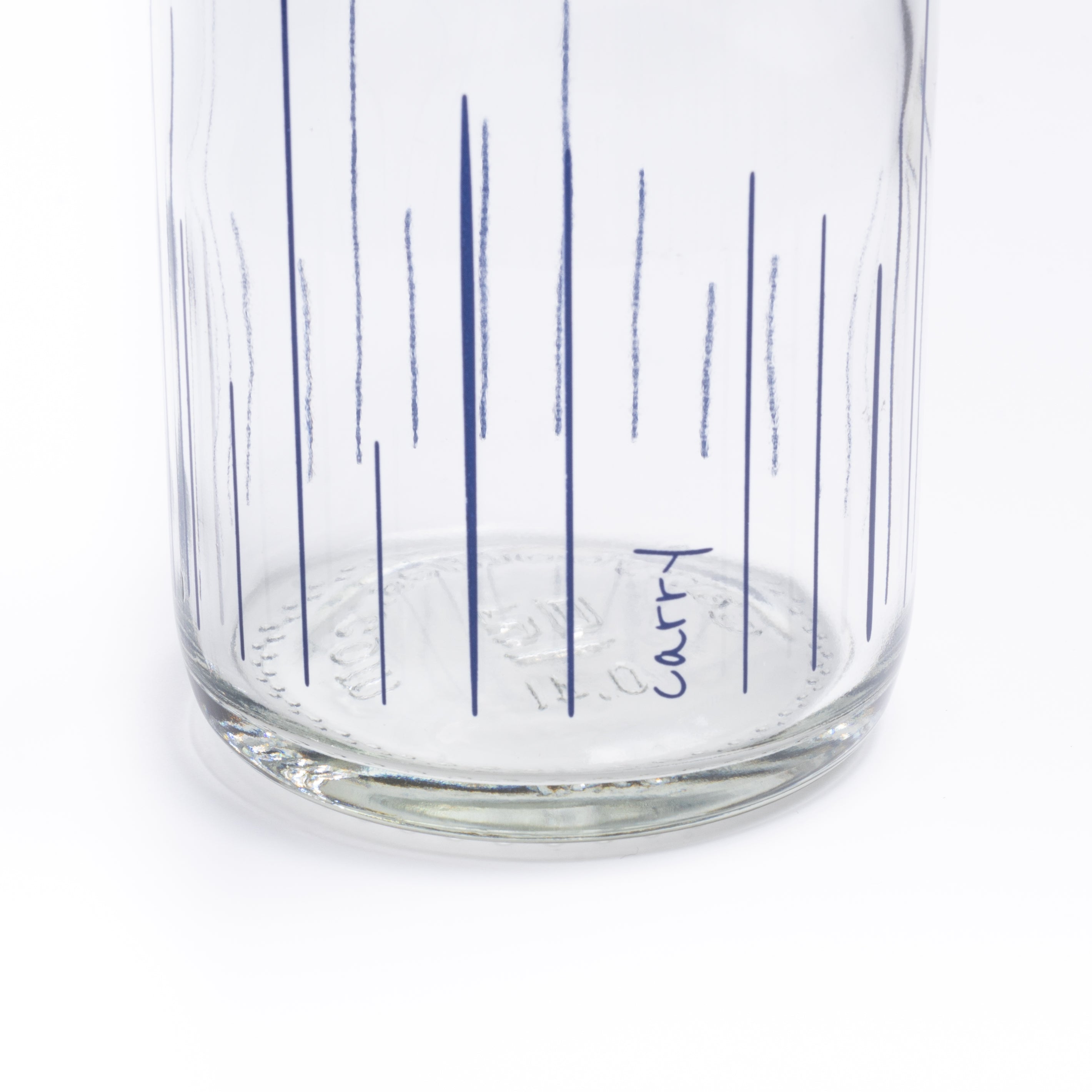 Rise Up 0,4L CARRY Trinkflasche aus Glas mit schlichtem Design und robustem Flaschenboden