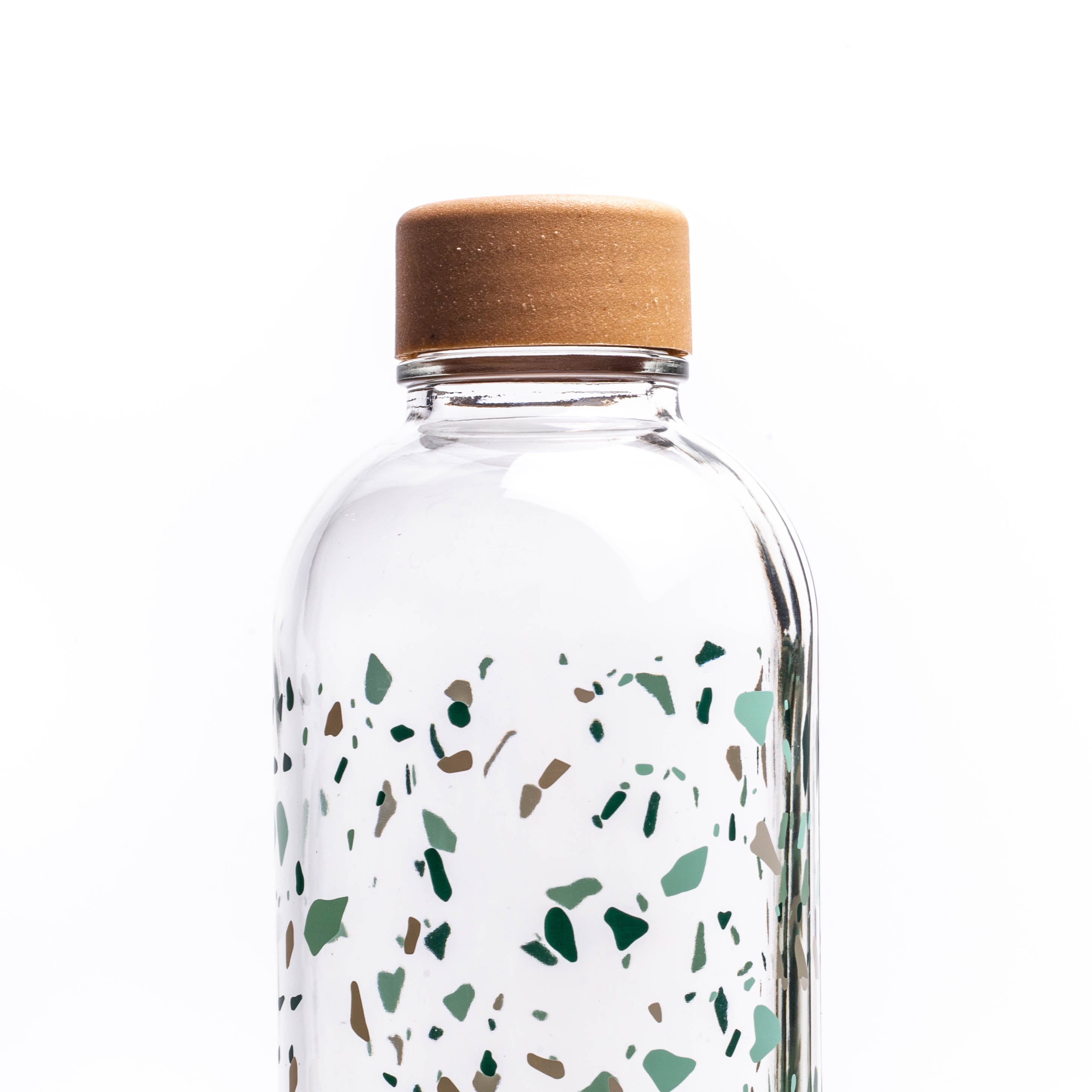 Terrazzo CARRY Glasflasche 1L mit nachhaltigem Schraubverschluss und schlichtem freudigen Design