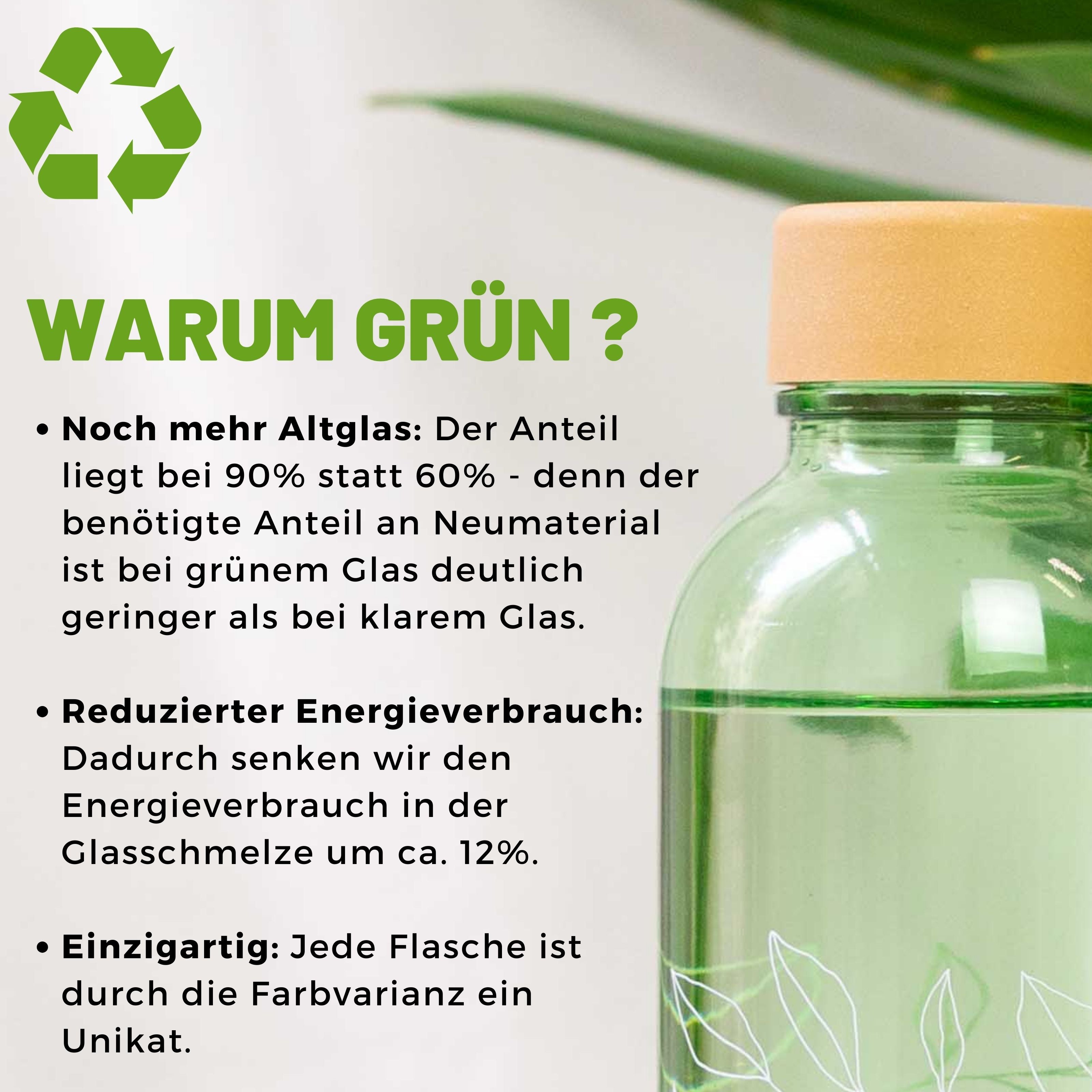 GREEN DAISY 0,7 l Glasflasche