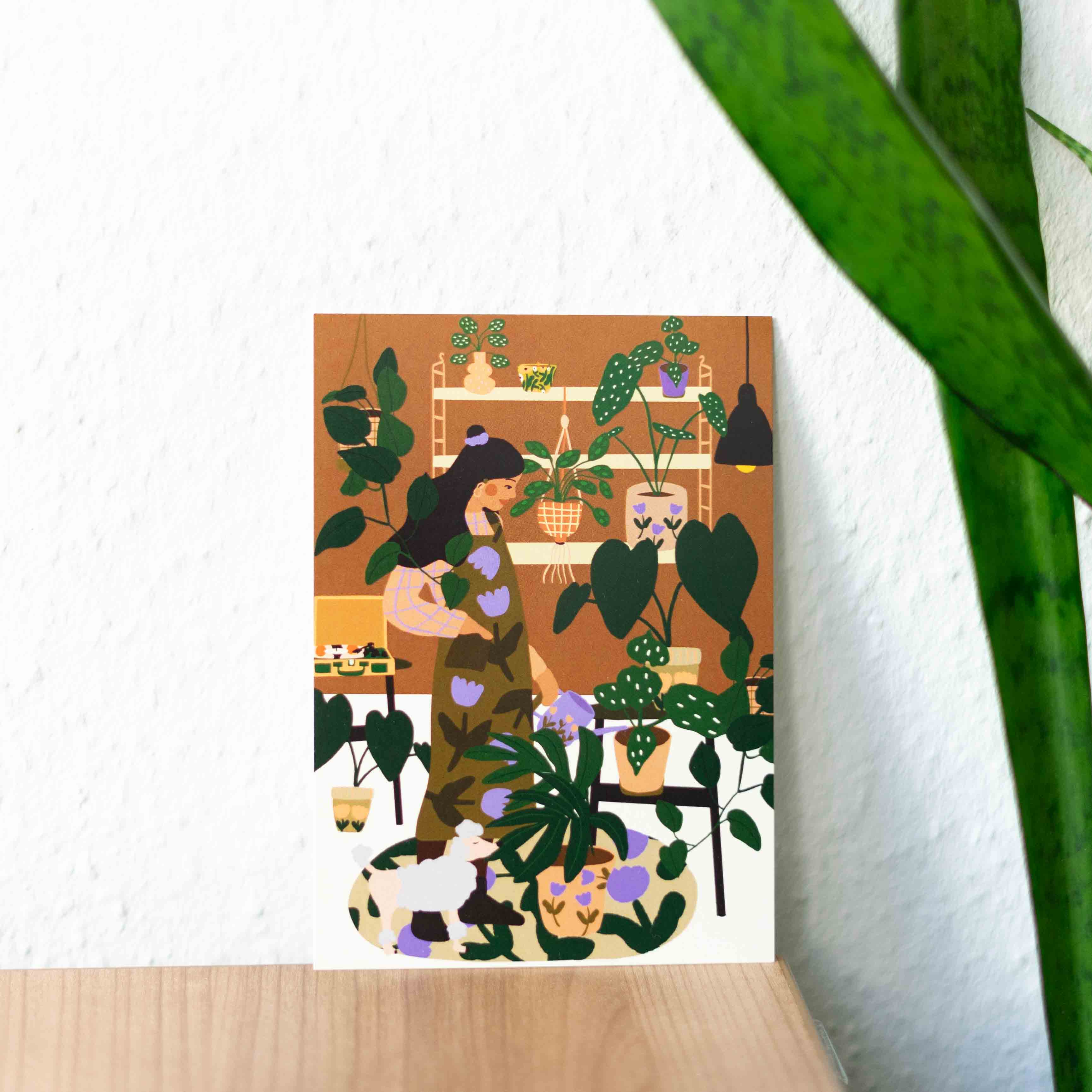 Cozy Plants Home A6 Postcard