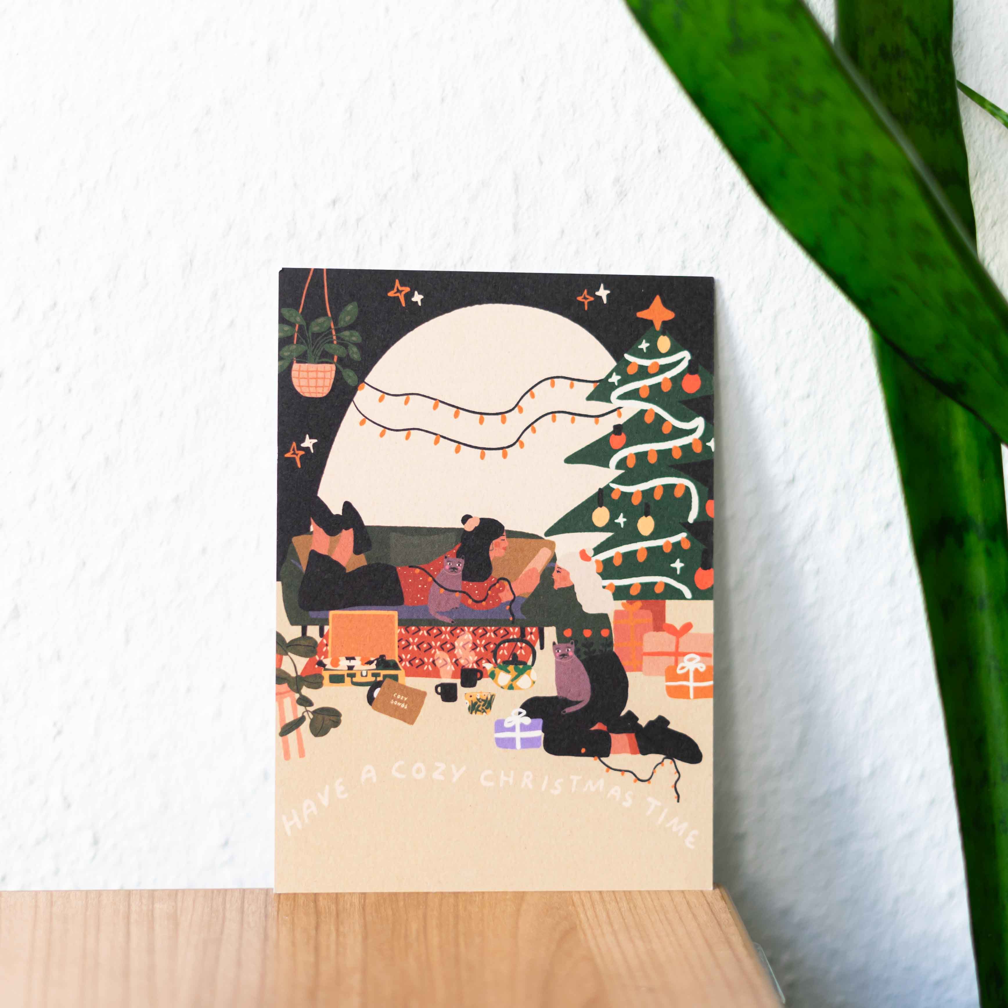 Wonderful Christmas A6 postcard