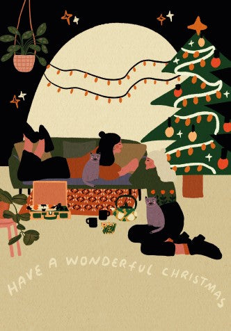 Wonderful Christmas A6 postcard