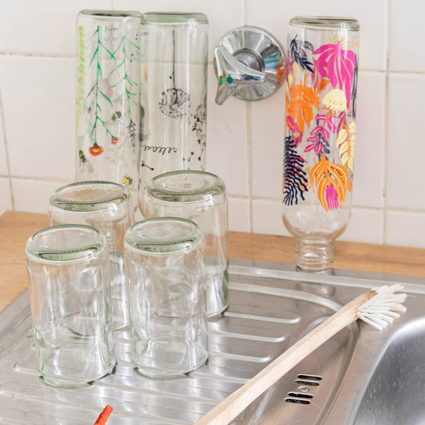 CARRY GLASS 400 ml drinking glass set of 4 - UPCYCLING