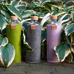 CARRY Schutzhüllen für Trinkflaschen in limettengrün, grau und magnolien-rosa