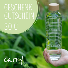 Laden Sie das Bild in den Galerie-Viewer, Geschenk Gutschein 30€ für nachhaltige Trinkflaschen aus Glas