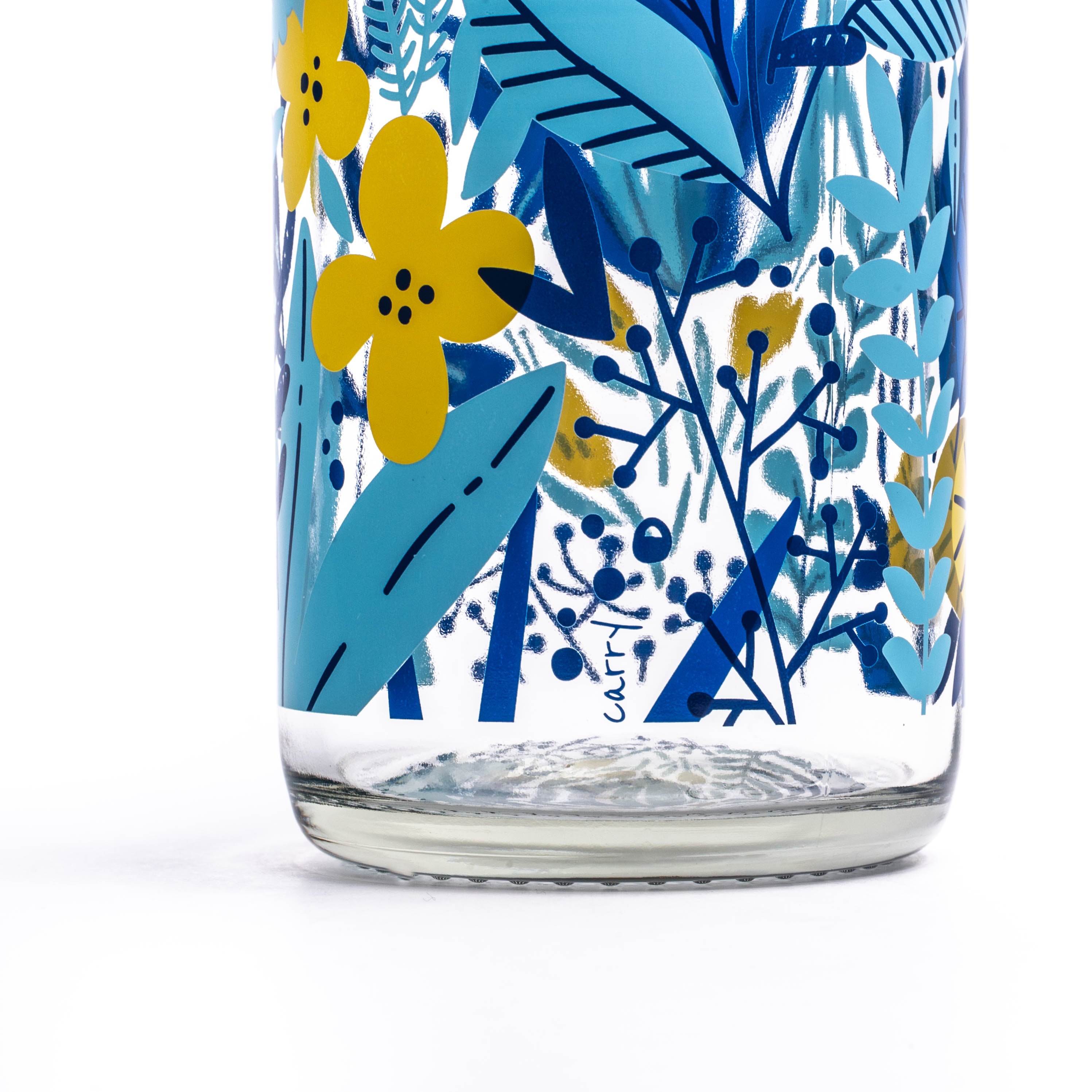 Little Jungle CARRY Trinkflasche aus Glas mit robustem Flaschenboden