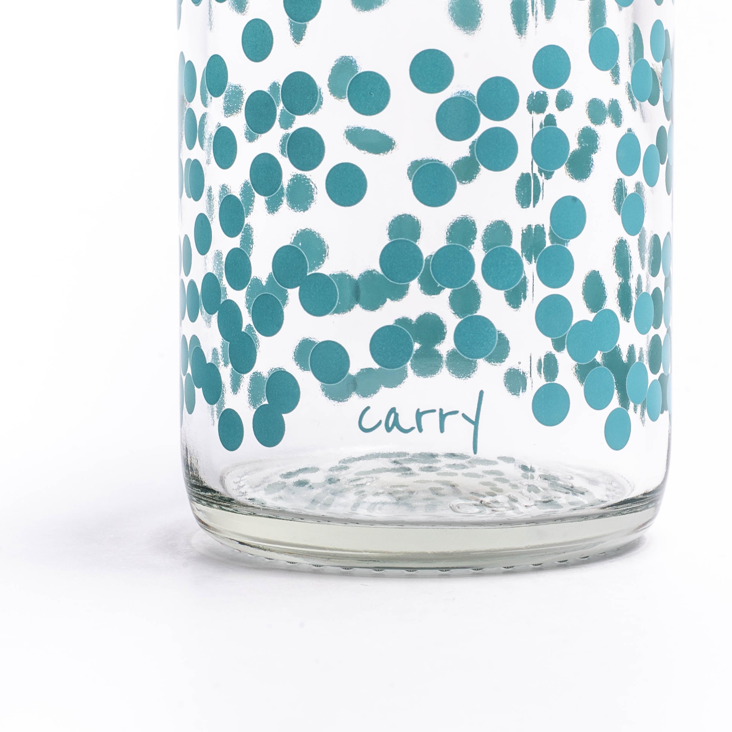 Pure Happines CARRY Trinkflasche aus Glas 0,4L in knalligem blau und mit robustem Flaschenboden