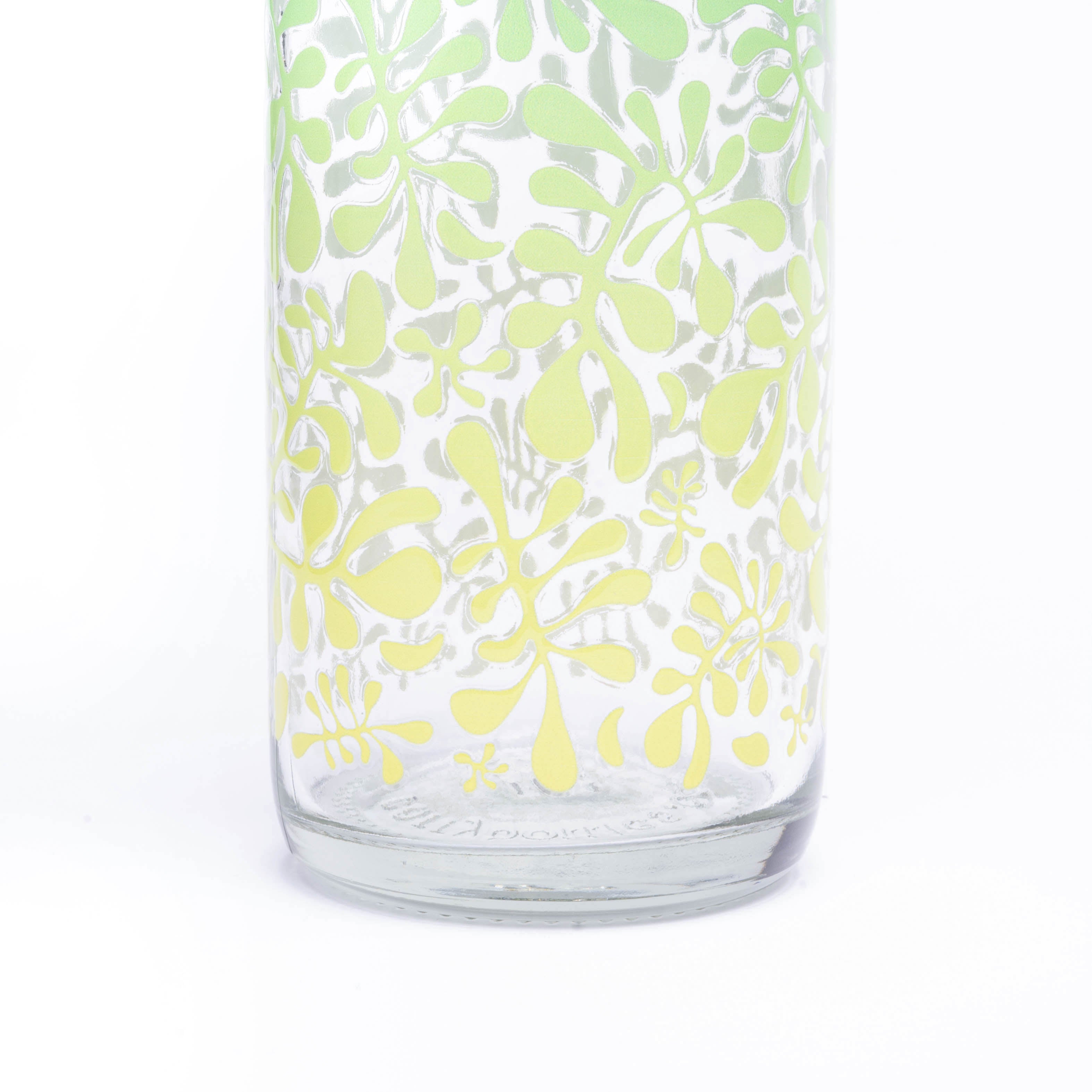Sea Forest Trinkflasche aus Glas 0,7L in buntem Natur-Design mit robustem Flaschenboden